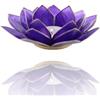 Emada Porta candelina a forma di fiore di loto, realizzato con dischetti di madreperla, in vari colori (corrispondenti ai chakra), ø 13,5 cm, Indigo Gold
