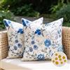 Aisybaklyn Cuscini Divano 40 x 40 Copri Cuscini per Divano Fiori Blu Copricuscini Decorativo Moderno Fodere per Cuscino Copricuscino per Cucina Camera Set Da 2 Adatto per Primavera ed Estate