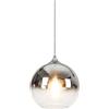 LFsem Lampada a Sospensione Vintage in Vetro, Paralume Globo Elettroplaccato, E27, Cavo Regolabile 150cm, per Isola Cucina, Sala da Pranzo, Camera, Caffè (Argentato, 20CM)