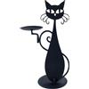 Hoite Portacandele a Forma Di Gatto Nero Con Vassoio, Portacandele Vintage, Decorazione in Metallo a Forma Di Gatto Con Telaio in Ferro, Decorazione Per Un Appuntamento Romantico