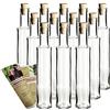 gouveo Set di 12 Bottiglie Paula 500 ml incl. Tappi di Sughero Conici, Bottiglie per Liquore, Grappa, Aceto, Olio