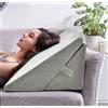 LIFEZEAL Cuscino Antireflusso Adulti, Cuscino con zeppa Con Rivestimento Rimovibile, Cuscino a Cuneo in Memory Foam, per Letto, Sedia, Auto, Divano, Grigio
