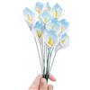 MLETULIPS Bouquet di fiori artificiali in ceramica, fatti a mano, bouquet di fiori artificiali, decorazioni floreali, regali creativi per composizioni floreali, decorazione per la casa (blu, calle, 10