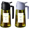 TrendPlain Spruzzino Olio per Friggitrice Aria 470ml, Dosatore Olio 2 in 1, Oliera Spray per Cucina, Insalata e Aceto, Accessori Cucina con Etichette e Protezione dalla Luce - Nero e Pervinca