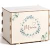 Namalu Urna Compleanno Battesimo Scatola Porta Biglietti Salvadanaio in Legno per Matrimonio Decorazione Festiva Scatola Regalo per Lettere Buste Denaro(Merci, Eucalipto)