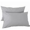 H HANSEL HOME 2 Pezzi Federe 45x80cm per Cuscino Letto in 100% Microfibra con Cerniera, Copricuscini Morbido e Trasparente - Grigio Chiaro