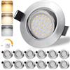 GeyouLux Faretti Led da Incasso per Cartongesso Orientabili Nichel Set di 12