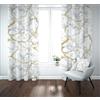 Masters House Biancheria per la Casa Tende a Pannello 2 Pezzi 140x290 cm con Asola - Design -Effetto Marmo Bianca con Venature Oro - Microfibra Anallergica - Stampa Digitale HD - Eleganti per Soggiorno, Camera da Letto e Cucina