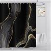 ASDCXZ Tenda da doccia in marmo, colore nero, oro, 180 x 180 cm, moderna, astratta, colore nero, oro, effetto marmo, texture, lavabile, tenda da doccia in poliestere, impermeabile, per vasca da bagno
