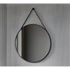 Quality Heating Specchio Bella - 80 cm, specchio da bagno rotondo, cornice nera, specchio da parete, con cintura alla moda