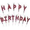 Lahviuu Candeline Happy Birthday, Particolari Candele di Compleanno, Cake Topper Decorazioni Torta Candele Decorative per Feste di Compleanno (Rosso)