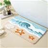 Dermalyx ozean Welle Stella Marina Tappetino Antiscivolo Lavabile in Microfibra Tuftato, Assorbente Moquette da Bagno Zerbino per Il Bagno Asciugatura Rapida Tappeto D'in