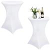 thirei Tavolo da bar elasticizzato, 2 pezzi, Ø 60-65 cm, copritavolo elastico, per tavoli da bistrot e tavoli da bar, bianco