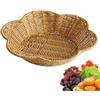 Generic Vassoio In Rattan Intrecciato Con Bordo Smerlato - Cestino Porta Snack A Forma Di Conchiglia | Vassoio In Tessuto Decorativo Per Tavolo, Espositore Elegante Per Alimenti, Centro Tavola Per Sala Da Pra