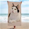 Latwerio Microfibra Telo Mare Gatto, Gatto Teli Mare Asciugatura Rapida, Assorbente, Leggero, 3D Telo da Mare per Viaggi, Fitness, Yoga, Sauna, Telo Bagno 80 x 160 s963