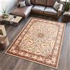 TAPISO Atlas Tappeto Salotto Moderno Pelo Corto Design Vintage Tradizionale Motivo Floreale Ornamenti tonalità Beige Marrone Oeko-Tex Soggiorno Sala Camera Ufficio 100 x 200 cm
