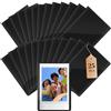 Qibivfo Set 25 Cornici Foto Magnetiche per Instax Mini, Mini Cornici Magnetiche per Foto e Cartoline, Decorazione DIY per Frigorifero e Superfici Metalliche, Nero (9,3 × 6,3 cm)