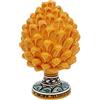 Sicilia Bedda - Pigna Siciliana con Piede Decorato - Modello Maioliche - Ceramica di Caltagirone (Altezza 22 x 13, Arancione)