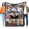 LKSCUDIY Coperta Personalizzata Plaid Pile Personalizzata con 1-10 Foto Collage e Testo,Coperte in Morbido Flanella,Regalo per Moglie Marito Anniversario-9 Plaid foto