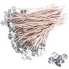 NRANSON 100pcs 15 centimetri di Candela Stoppini per la Fabbricazione di Candele, stoppini di cotone per le Candele Pre-Cerato con Naturale Cera Di Soia, 10 Basi del Metallo Libero, bassa emissione di Fumi