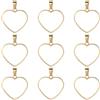 SOFPLATE 1 Scatola 10 Pezzi Ciondolo A Forma di Cuore Cavo in Oro con Castone Aperto 304 Piccoli Ciondoli in Acciaio Inossidabile da 26mm con Retro in per La Creazione di Gioielli Ci