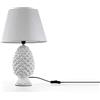 GICOS IMPORT EXPORT SRL Lampada lumetto forma pigna con base in ceramica colore bianco cappa bianca 36CM cm attacco lampada E14 TOR-830648