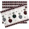 QIZHIQIAMY Set di 4 Tovagliette Natale 30 x 45 cm Sottopiatto Natalizio Lavabili Lino Tovaglietta Americane Natalizie Stoffa per La Colazione, La Cucina, Il Tavolo da Pranzo, Le Riunioni (Palla di Natale)