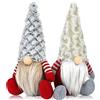 LATERN 2 Pezzi Bambola Di Peluche Gnomo Di Natale, Adorabili Bambole Nane Di Babbo Natale Sedute A Mano Fatte A Mano Figurine Di Elfi Nani Gonk per Decorazione Della Festa Di Natale (25cm x 16cm)
