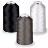 Simthread - 26 selezioni - Diversi lotti di fili di poliestere grigio per macchina da ricamo - Grande bobina 5500Y per macchine da cucire multiuso - Colore essenziale 3