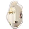 AOAOPQ Specchio da parete asimmetrico irregolare, 60 x 90 cm, cornice in legno, specchio per soggiorno, bagno, ingresso, da appendere o appoggiato alla parete, colore: bianco