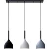 EKSED Lampada a sospensione in metallo bianco, nero e grigio a 3 luci Lampadario a sospensione a sospensione a sospensione Island Light Chandelier (Asta soffitto 500mm)