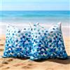Dorunfeey Copricuscino 40x40 Cuscini per Esterno Impermeabili Onde del Mare Oceano Federe per Cuscini Divano 2 Pezzi Cuscino Decorativo Letto