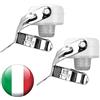 Euposia - Made in Italy - Set 2 Pezzi - Stopper Universale Vino & Champagne con BLOCKWAF System Fino a 6 ATM. - in Acciaio Cromato - Modello 1920 Bianco (White) con Aletta Inox -