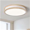 Vikaey Plafoniera LED Soffitto Legno, Moderna Plafoniera led soffitto Bianco,30 CM Plafoniere Da Soffitto In Per Soggiorno Camera Da Letto Cucina Corridoio Bagno Soggiorno Balcone Studio(4000K 24W)