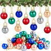 LUYANFX 60 Mini Palline di Natale Colorate Con Filo Dorato - Baubles Perla per Albero di Natale da 1,6 cm (Multicolore-60Pcs)