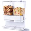 YNNHUDEEP Set di 2 dispenser per cereali, 3 l, ermetici, di grande capacità, per conservare il riso automatico, contenitori trasparenti con coperchio, per cereali, snack e cereali (bianco)