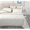 Clara Home Milano Completo Letto in Puro Cotone, Morbido e Traspirante, Misure Maxi, Lenzuolo Sopra, Lenzuolo Sotto e Federe, made in Italy. (Bounce Beige, Matrimoniale 2 Piazze)