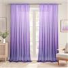 DWCN - Tende lilla con fascia increspata, tende a fili trasparenti in voile per soggiorno con sistema a binario, tende aeree, tende decorative moderne lunghe per camera dei bambini, camera da letto