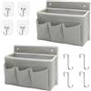 Dermalyx 2 pezzi Organizer da Parete Borsa da Appendere Con Grande Divisione Mesh E 3 Borse Porta Organizer Risparmio Spazio Stoccaggio Per Camera Da Letto Mobil Home Cam