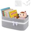 Chingcoo Cesto portaoggetti intrecciato in cotone con manici, 34 x 15 x 25 cm, cestino in tessuto e cestino regalo vuoto, cestino per giocattoli per la cameretta dei bambini, organizer per asciugamani, snack e