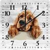 Yelolyio Orologio da parete in legno con cocker spaniel inglese, 30 x 30 cm, stile rustico, arti e mestieri, senza ticchettio, funzionamento a batteria, orologio decorativo per mensola, bagno, pub
