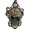 Pintici Specchio da parete antico ovale, stile barocco, 50x76 cm, specchio sfarzoso, ovale, per ingresso, (nero oro)