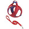 Generisch Pettorina regolabile per gatti, con guinzaglio, a prova di esplosione, morbida, con strisce riflettenti per un maggiore comfort durante le passeggiate (rosso, 25-29 cm)
