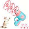 DWNSKR Cat Fetch Toy giocattolo lancia-dischi volanti con 1 tiratori e 5 eliche colorate Spinning Shooter Giocattoli Eliche Volanti Colorate Giocattolo Giochi per inseguimento al chiuso e all'aperto