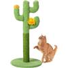 Generic Tiragraffi a forma di cactus, 1220 g, albero tiragraffi verticale per gatti, supporto per il prurito, tiragraffi interattivo con 3 pali tiragraffi per gatti adulti e kitte
