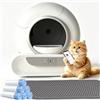 DillyRab Lettiere Autopulenti Gatti 65L+9L Smart Health Monitor Comando APP | Deodorante Ionico, 6 Rotoli Sacchetti e 2 Schermi Filtranti Adatte Alle Famiglie con Più Gatti