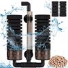 hygger Filtri Acquario 57L-208L, Doppia Filtro Spugna Interno Sommergibile, con 2 Ficambio Spugna e 1 Sacchetto Palline Ceramica(M)