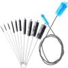 SLSON 11 spazzola per la pulizia dell'acquario, 155 cm, doppia spazzola flessibile per tubi, 10 spazzole in nylon in diverse misure, per acquario, bottiglie e cucina, blu e nero