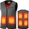 KEMIMOTO Gilet Riscaldato Uomo, Elettrico Gilet Riscaldato con 6 Elementi Riscaldanti, USB Giubbotti Riscaldati con 3 Temperature per all'aperto Lavoro Sci Escursionismo Caccia Moto (Senza Batteria)