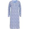 Zeitlos Camicia da Notte Donna Manica Lunga a Fiori, Farbe:Blau, Größe-Damen:5XL
